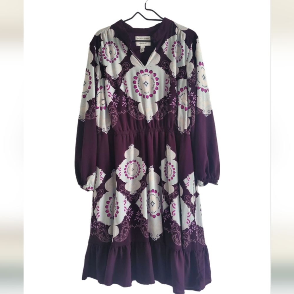 Elegant Purple and White Women's Dress